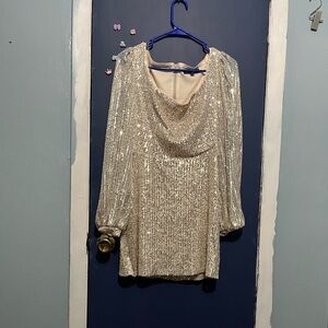 Golden short dress